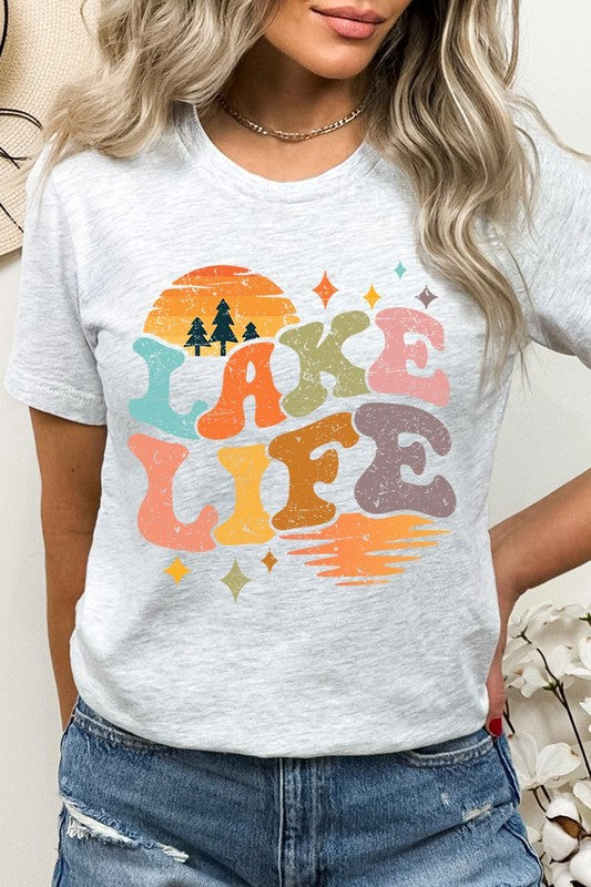 Retro Lake Life Graphic T Shirts