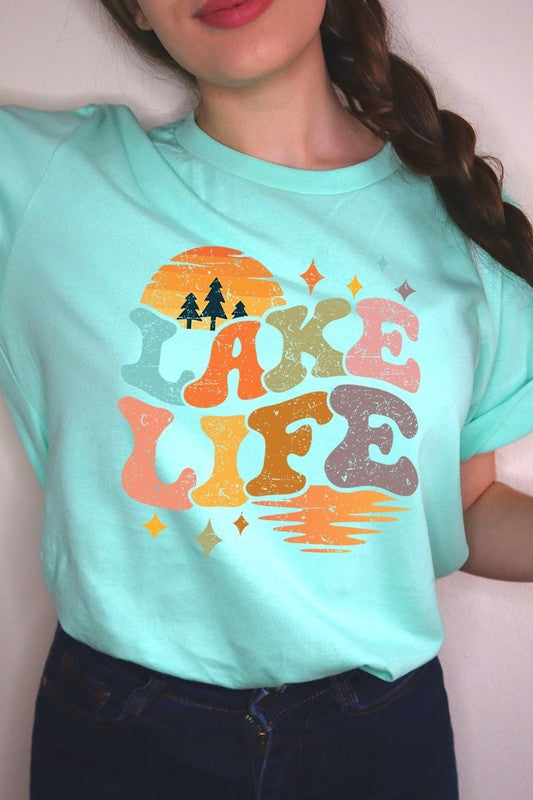 Retro Lake Life Graphic T Shirts