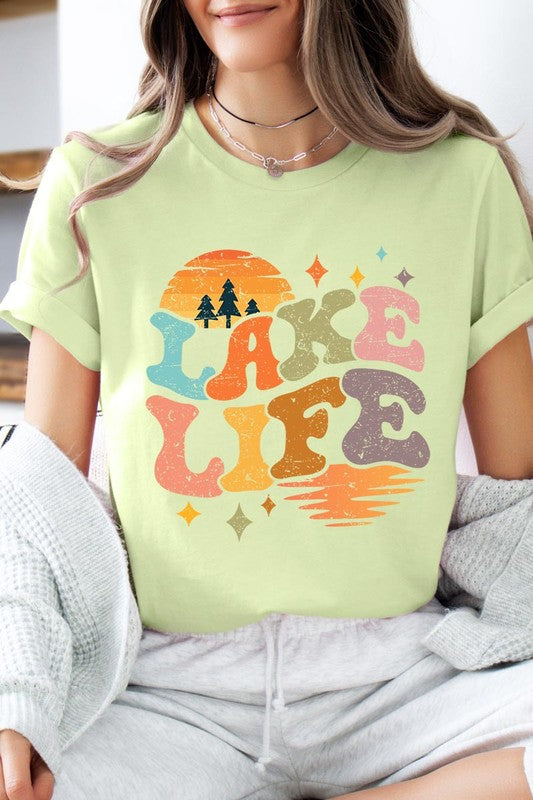 Retro Lake Life Graphic T Shirts