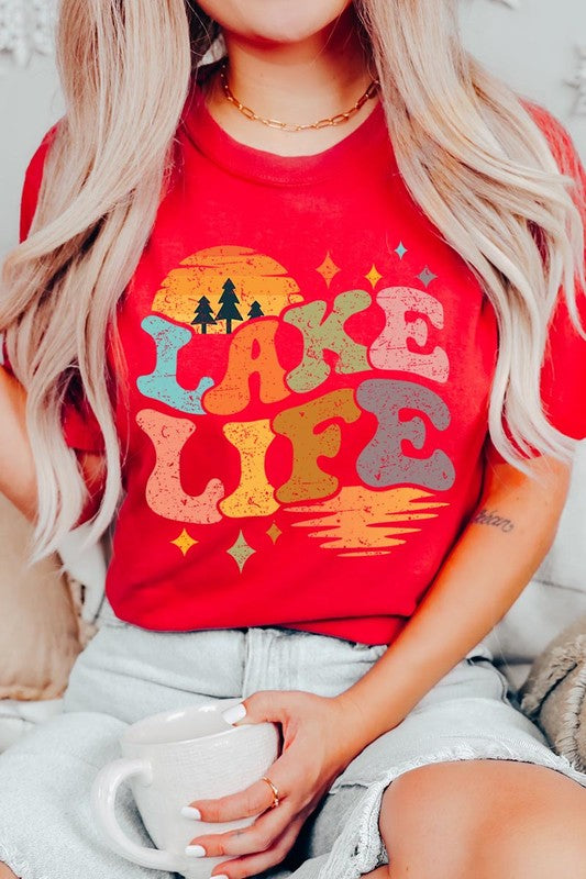 Retro Lake Life Graphic T Shirts